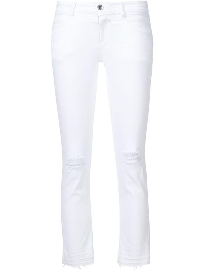 Closed Distressed Cropped Skinny Trousers