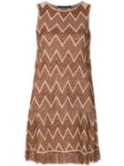 Antonino Valenti Embroidered Fitted Dress - Metallic