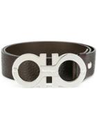 Salvatore Ferragamo All-over Double Gancini Belt, Men's, Size: 105, Brown, Calf Leather