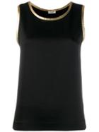 Saint Laurent Metallic Trim Tank Top - Black