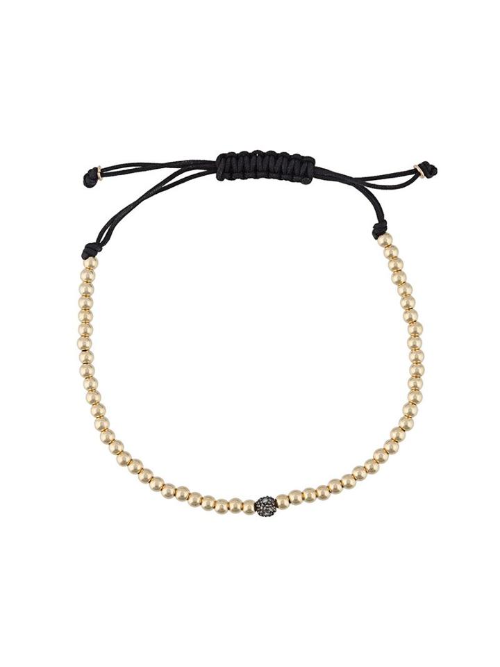 Bhindi Jewelers 14kt Gold Beaded Bracelet, Adult Unisex, Black