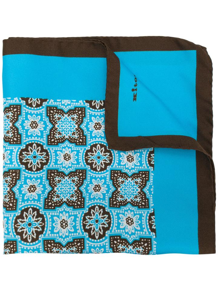 Kiton Floral Print Scarf - Black