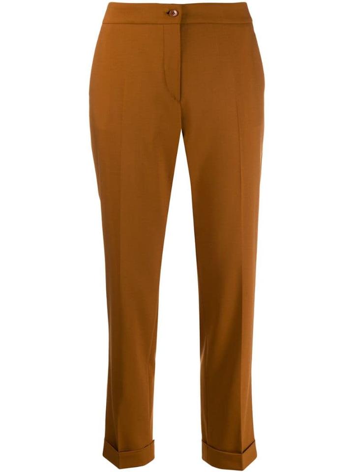 Etro Cropped Tapered Trousers - Brown