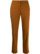Etro Cropped Tapered Trousers - Brown