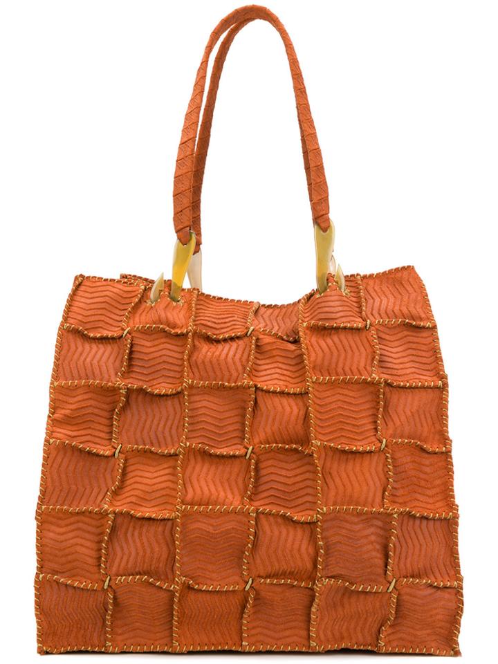 Jamin Puech Grid Detail Shoulder Bag - Yellow & Orange