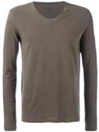 Majestic Filatures Longsleeved V-neck T-shirt, Men's, Size: Xxl, Green, Cotton/spandex/elastane