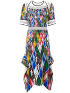 Peter Pilotto Argyle Print Midi Dress, Women's, Size: 8, Viscose/spandex/elastane