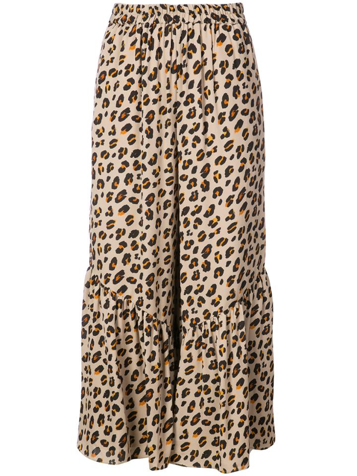 Kobi Halperin Leopard Print Cropped Trousers - Nude & Neutrals