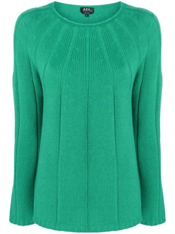 A.p.c. Perfectly Fitted Sweater - Green