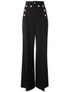 Red Valentino Wide-leg Trousers, Women's, Size: 42, Blue, Polyester/spandex/elastane/wool