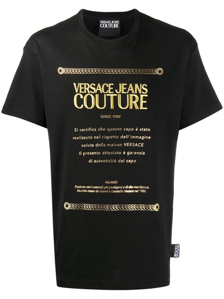 Versace Jeans Etichetta Label Print T-shirt - Black