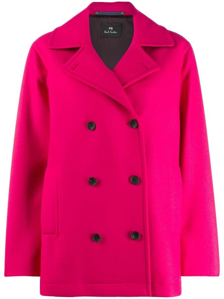 Ps Paul Smith Double-breasted Buttoned Coat - Pink