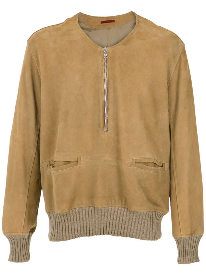 À La Garçonne Handpainted Suede Jumper - Nude & Neutrals