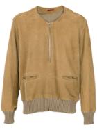 À La Garçonne Handpainted Suede Jumper - Nude & Neutrals