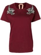 No21 Sequinned Patches T-shirt - Red