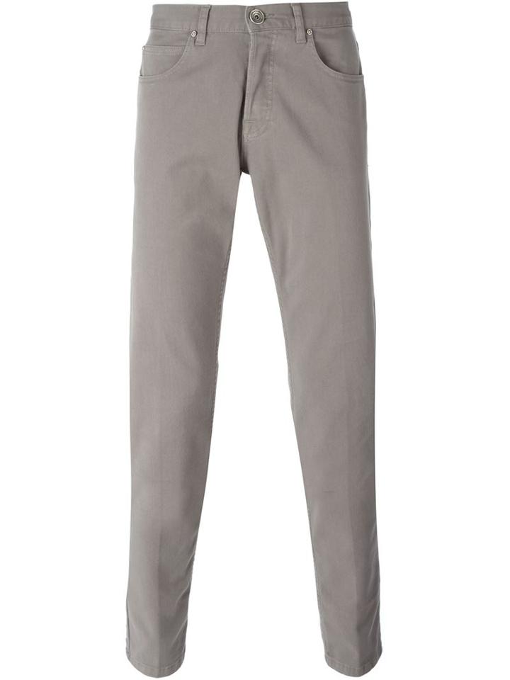 Eleventy Tapered Trousers, Men's, Size: 29, Nude/neutrals, Cotton/spandex/elastane