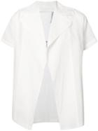 Julius Broad Lapel Shortsleeved Shirt, Men's, Size: 3, White, Cotton