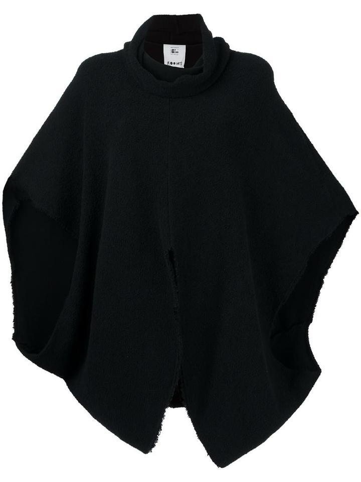 Lost & Found Rooms Reverse Poncho, Women's, Size: Medium, Black, Cotton