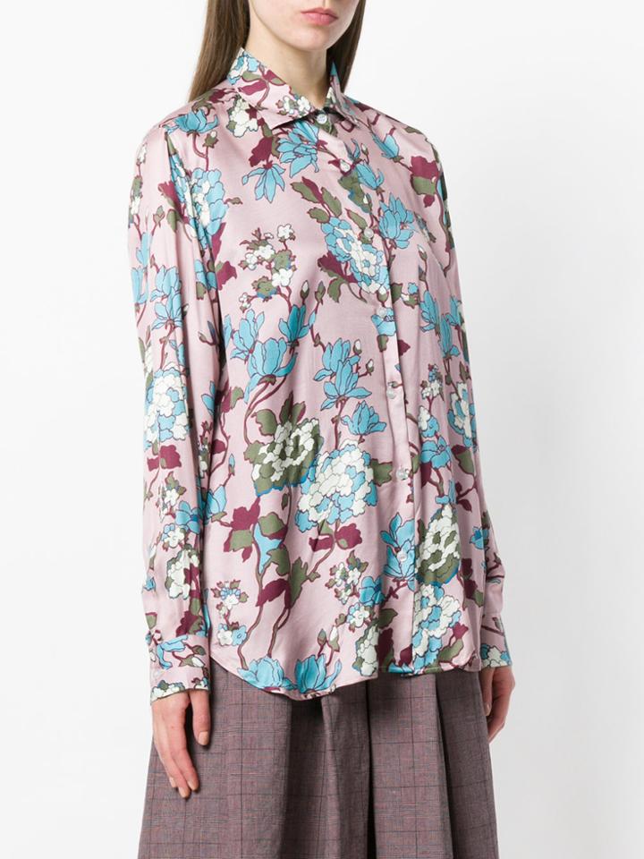 Department 5 Floral Print Shirt - Pink & Purple