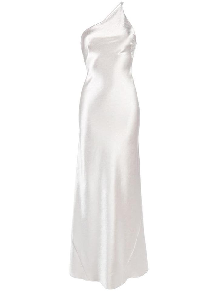 Galvan Roxy Long Evening Dress - Silver