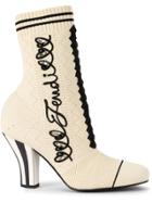 Fendi Knitted Ankle Boots - White