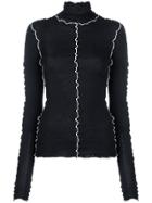 Ann Demeulemeester Contrasting Stitching Jersey - Black