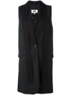 Elongated Waistcoat, Women's, Size: 42, Black, Virgin Wool/viscose, Mm6 Maison Margiela