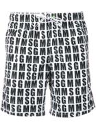 Msgm Logo Swim Shorts - White