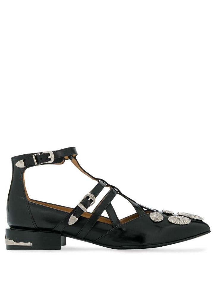 Toga Pulla Strappy Loaferssilver - Black