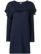 See By Chloé Ruffle Trim Sweater Dress - Blue