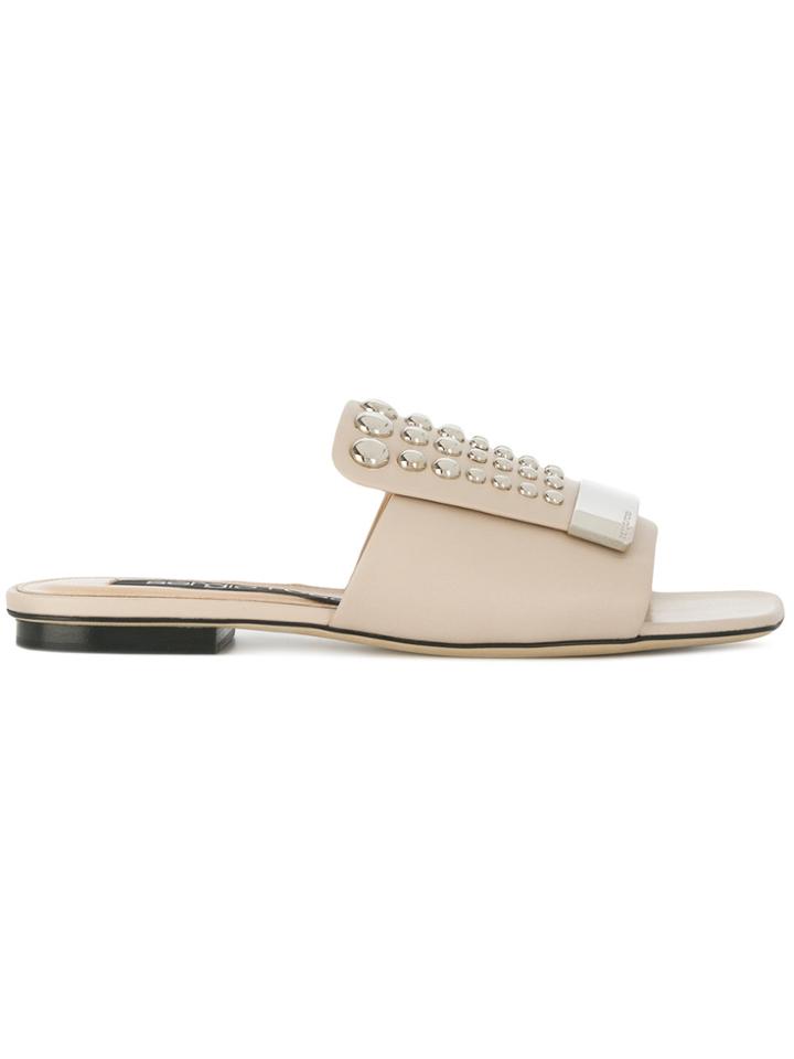 Sergio Rossi Sr1 Studded Sandals - Nude & Neutrals