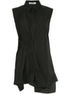 Jil Sander Gathered Pleat Sleeveless Shirt - Black