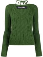 Jacquemus Layered Cable-knit Sweater - Green