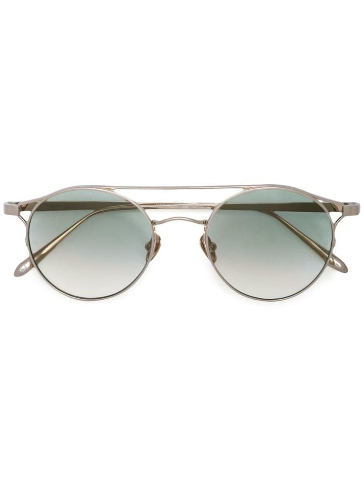 Linda Farrow Round Aviator Sunglasses - Silver