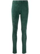 Arma Leather Skinny Trousers - Green