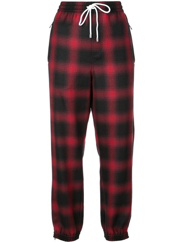 Alexander Wang Plaid Printed Track Pants - Red