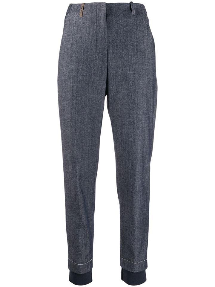 Peserico Layered Tapered Trousers - Blue