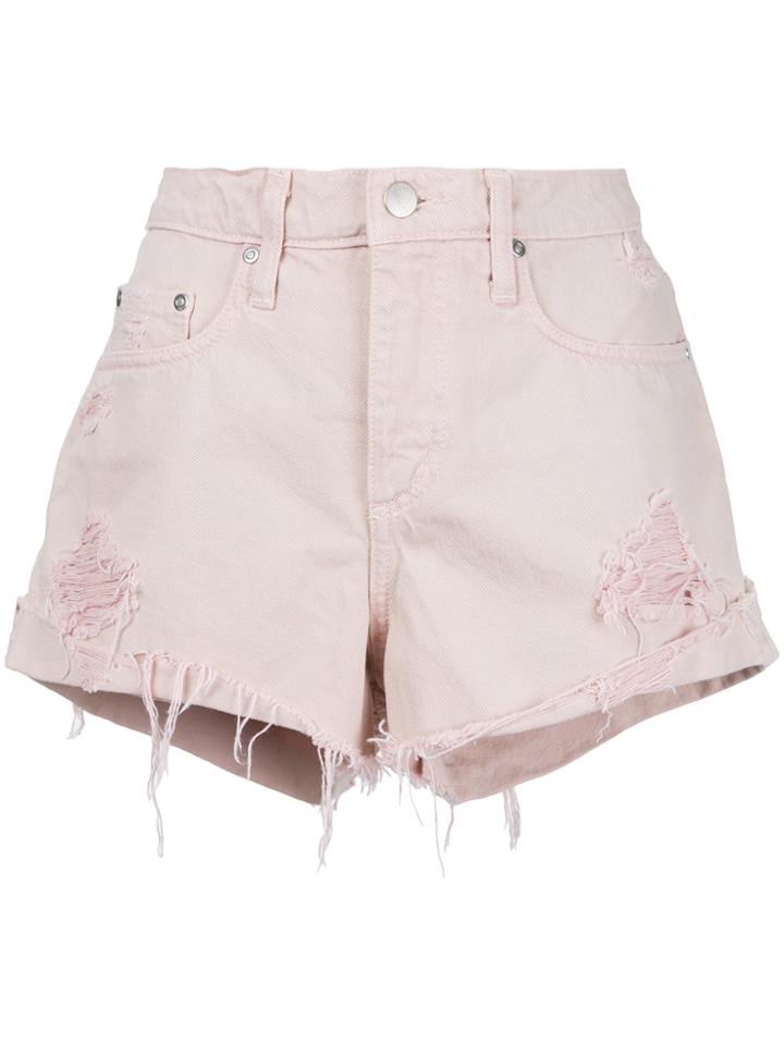 Nobody Denim Boho Short Fray Blushing - Pink & Purple