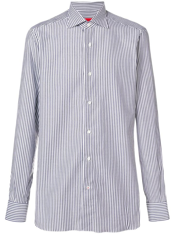 Isaia Striped Classic Shirt - Blue