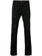 Philipp Plein Frayed Slim-fit Jeans - Black