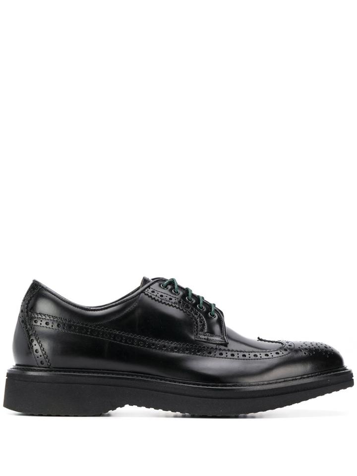 Green George Embossed Derby Shoes - Black