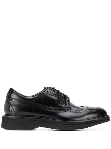 Green George Embossed Derby Shoes - Black