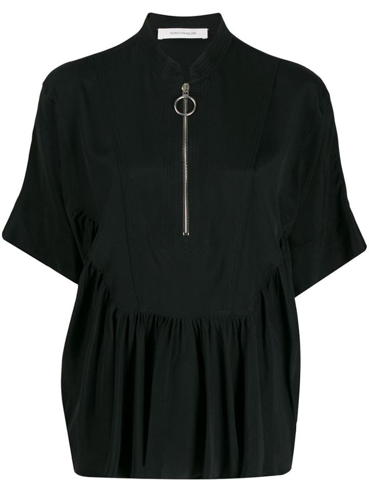 Cédric Charlier Zip-detail Blouse - Black