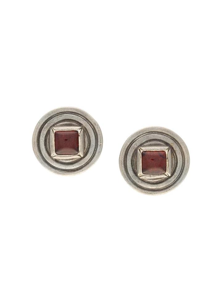 Chanel Vintage Gripoix Clip-on Earrings, Women's, Red