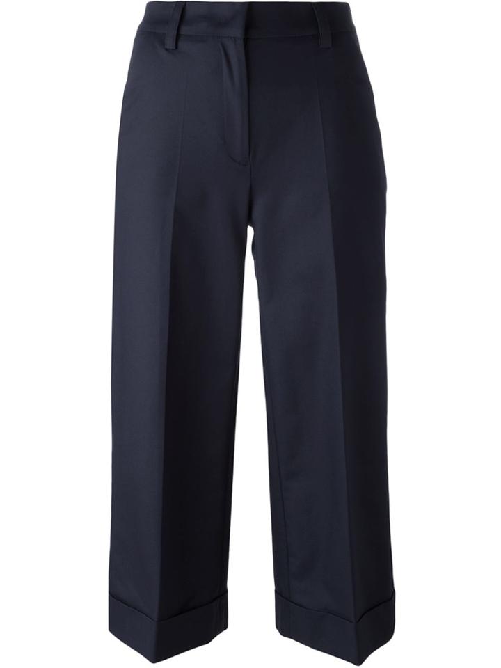 Moncler Cropped Wide Leg Trousers - Blue