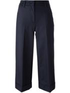 Moncler Cropped Wide Leg Trousers - Blue