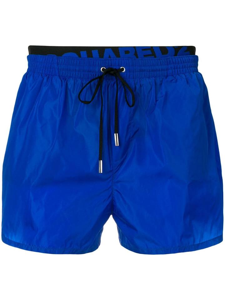 Dsquared2 Logo Band Swim Shorts - Blue
