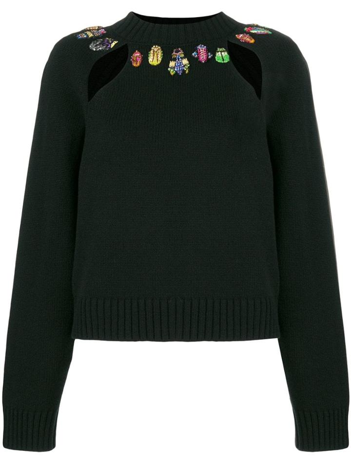 Alexander Mcqueen Embellished Bug Jumper - Black