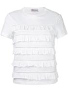 Red Valentino Ruffled T-shirt, Women's, Size: Xs, White, Cotton