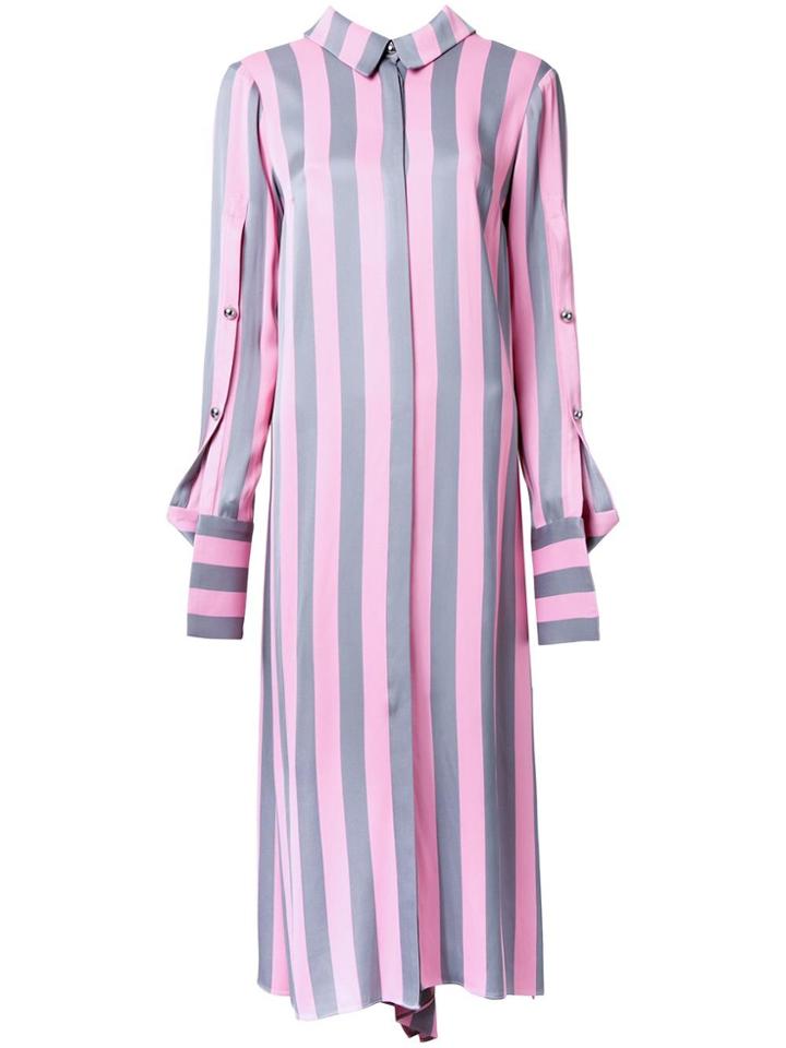 Monse Striped Shirt Dress - Pink & Purple